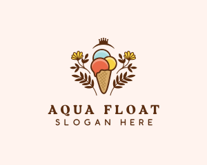 Flower Ice Cream  logo design