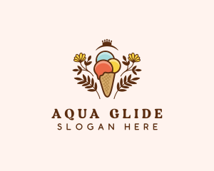 Flower Ice Cream  logo design