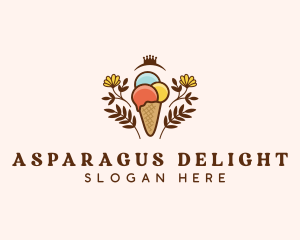 Flower Ice Cream  logo design