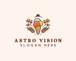 Flower Ice Cream  logo design