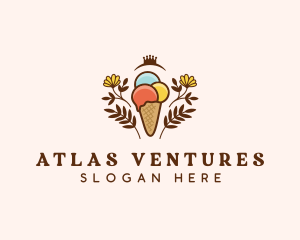 Flower Ice Cream  logo design