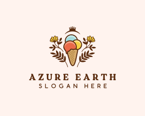 Flower Ice Cream  logo design