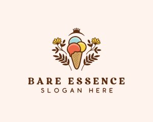 Flower Ice Cream  logo design