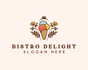 Flower Ice Cream  logo design