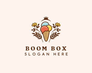 Flower Ice Cream  logo design