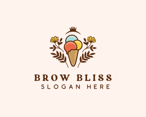 Flower Ice Cream  logo design