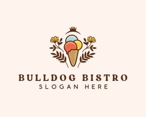 Flower Ice Cream  logo design