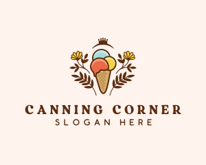 Flower Ice Cream  logo design