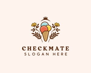 Flower Ice Cream  logo design