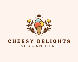 Flower Ice Cream  logo design