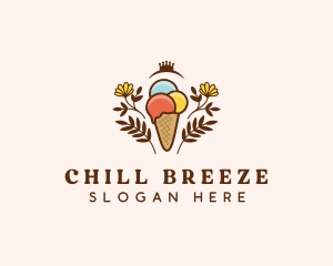 Flower Ice Cream  logo design