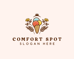 Flower Ice Cream  logo design