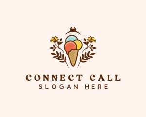 Flower Ice Cream  logo design