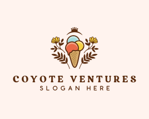 Flower Ice Cream  logo design