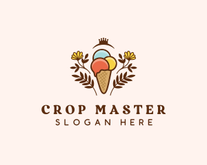 Flower Ice Cream  logo design