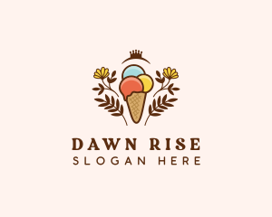 Flower Ice Cream  logo design