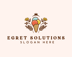 Flower Ice Cream  logo design