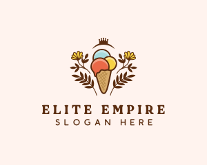 Flower Ice Cream  logo design