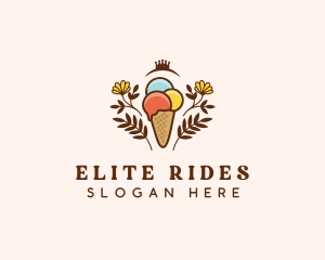 Flower Ice Cream  logo design