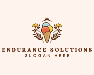 Flower Ice Cream  logo design