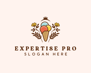 Flower Ice Cream  logo design