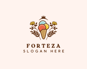 Flower Ice Cream  logo design