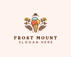 Flower Ice Cream  logo design