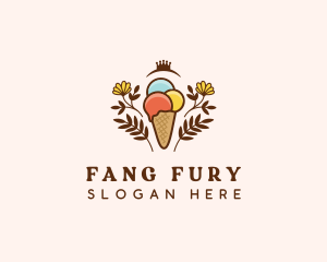 Flower Ice Cream  logo design