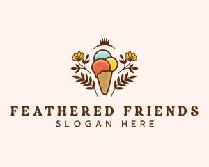 Flower Ice Cream  logo design