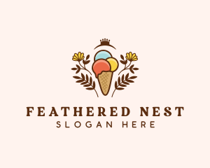 Flower Ice Cream  logo design