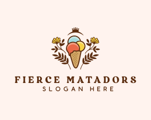 Flower Ice Cream  logo design