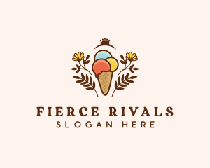 Flower Ice Cream  logo design