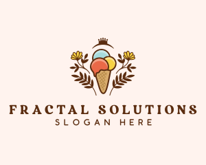 Flower Ice Cream  logo design