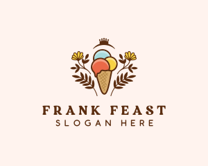 Flower Ice Cream  logo design