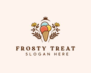 Flower Ice Cream  logo design