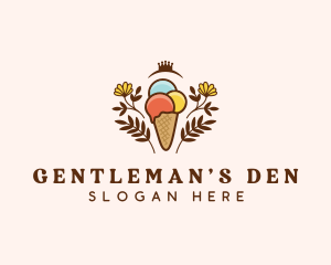 Flower Ice Cream  logo design