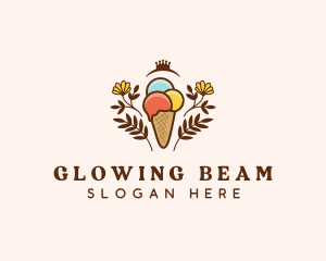 Flower Ice Cream  logo design