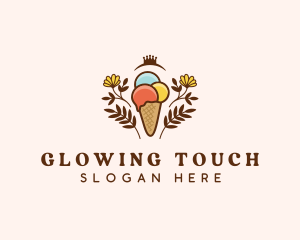 Flower Ice Cream  logo design