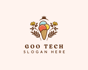 Flower Ice Cream  logo design