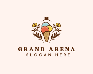 Flower Ice Cream  logo design