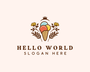 Flower Ice Cream  logo design