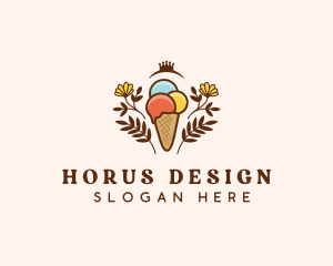 Flower Ice Cream  logo design