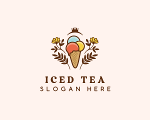 Flower Ice Cream  logo design