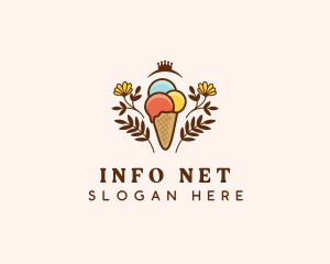 Flower Ice Cream  logo design