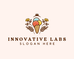 Flower Ice Cream  logo design