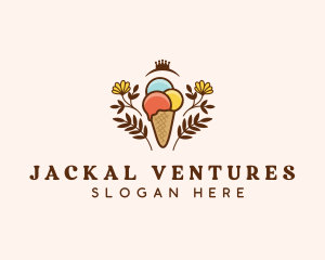 Flower Ice Cream  logo design