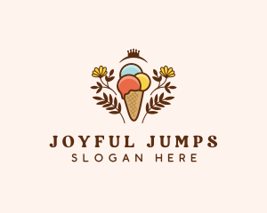 Flower Ice Cream  logo design