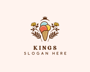 Flower Ice Cream  logo design