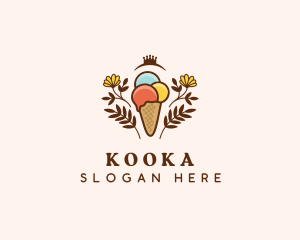 Flower Ice Cream  logo design