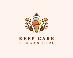 Flower Ice Cream  logo design